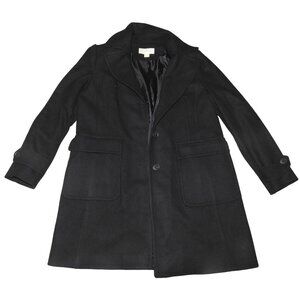 NWT Michael Kors Black Wool Blend Pea Walker Coat Jacket Women's XL $360
